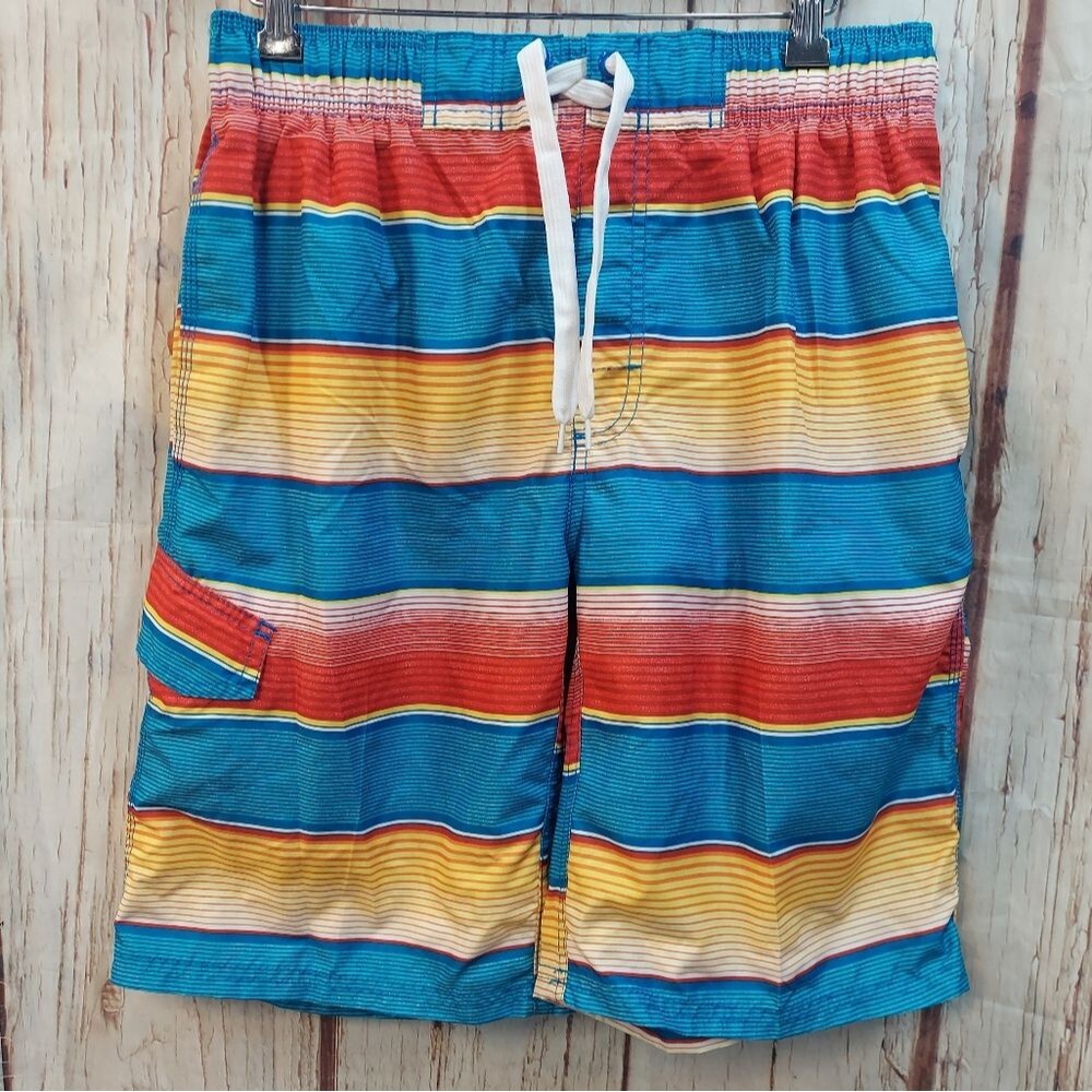 Kanu Surf Colorful Striped Swim Trunks Board Shorts